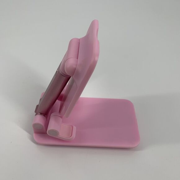 Foldable Phone Stand with Mirror Light Baby Pink Adjustable Compact Travel - Picture 2 of 6